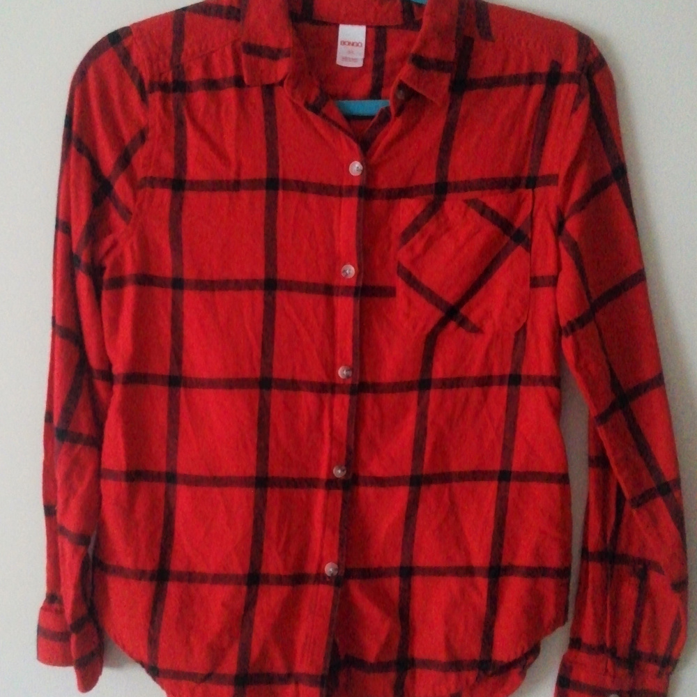 BONGO Red Long Sleeve Button Up (Small)